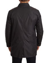 Black Polyester Mens Trench Coat Jacket Dolce & Gabbana