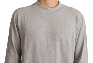 Gray Cotton Crewneck Pullover Sweater Dolce & Gabbana