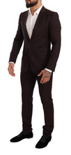 Bordeaux Wool MARTINI Slim Fit Suit Dolce & Gabbana