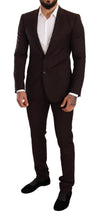 Bordeaux Wool MARTINI Slim Fit Suit Dolce & Gabbana