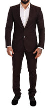 Bordeaux Wool MARTINI Slim Fit Suit Dolce & Gabbana
