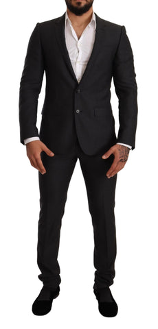 Gray Wool MARTINI Slim Fit Set Suit Dolce & Gabbana