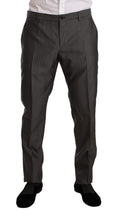 Gray Metallic MARTINI Slim Fit Set Suit Dolce & Gabbana