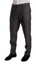 Gray Metallic MARTINI Slim Fit Set Suit Dolce & Gabbana