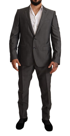 Gray Metallic MARTINI Slim Fit Set Suit Dolce & Gabbana