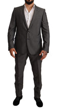 Gray Metallic MARTINI Slim Fit Set Suit Dolce & Gabbana