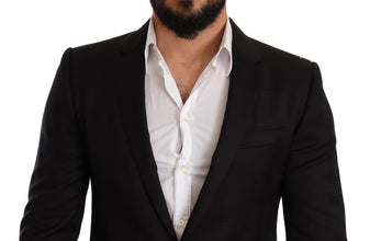 Black Check MARTINI SLIM FIT 2 Piece Suit Dolce & Gabbana