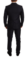 Blue Pattern MARTINI SLIM FIT 2 Piece Suit Dolce & Gabbana