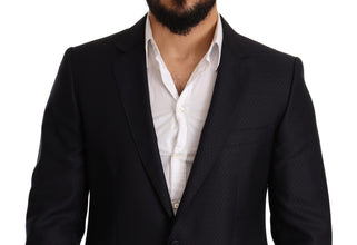 Blue Pattern MARTINI SLIM FIT 2 Piece Suit Dolce & Gabbana
