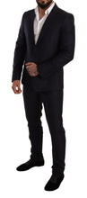 Blue Pattern MARTINI SLIM FIT 2 Piece Suit Dolce & Gabbana
