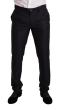 Blue Pattern MARTINI SLIM FIT 2 Piece Suit Dolce & Gabbana