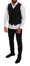Black Cotton Single Breasted Waistcoat Dolce & Gabbana