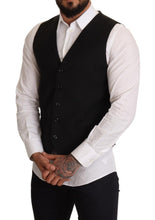 Black Wool Formal Waistcoat Dress Dolce & Gabbana