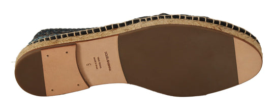 Blue Gray Slip On Buffalo Espadrille Shoes Dolce & Gabbana
