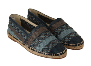 Blue Gray Slip On Buffalo Espadrille Shoes Dolce & Gabbana