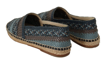 Blue Gray Slip On Buffalo Espadrille Shoes Dolce & Gabbana