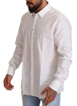 White Cotton Slim Fit Men MARTINI Shirt Dolce & Gabbana