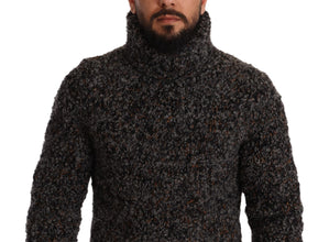 Gray Wool Blend Turtleneck Pullover Sweater Dolce & Gabbana