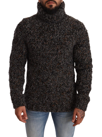 Gray Wool Blend Turtleneck Pullover Sweater Dolce & Gabbana