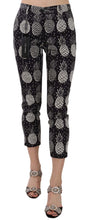 Black Pineapple Print Skinny Capri Pants Dolce & Gabbana