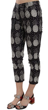 Black Pineapple Print Skinny Capri Pants Dolce & Gabbana