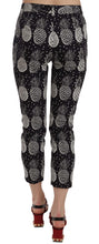 Black Pineapple Print Skinny Capri Pants Dolce & Gabbana