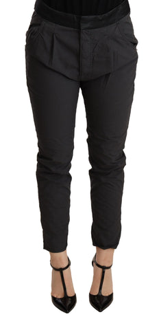 Gray Mid Waist Slim Fit Skinny Cotton Trouser CYCLE
