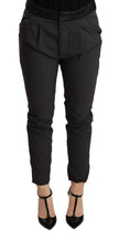 Gray Mid Waist Slim Fit Skinny Cotton Trouser CYCLE
