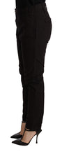 Black Mid Waist BAGGY Fit Skinny Trouser CYCLE