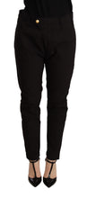 Black Mid Waist BAGGY Fit Skinny Trouser CYCLE