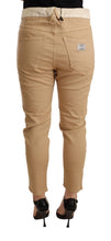 Beige Mid Waist Slim Fit Skinny Stretch Trouser CYCLE