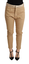 Beige Mid Waist Slim Fit Skinny Stretch Trouser CYCLE