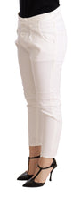 White Mid Waist Slim Fit Skinny Cotton Stretch Trouser CYCLE