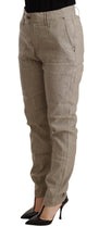 Beige Mid Waist Casual Baggy Stretch Trouser CYCLE