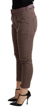 Brown Mid Waist Cropped Skinny Stretch Trouser CYCLE
