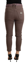 Brown Mid Waist Cropped Skinny Stretch Trouser CYCLE