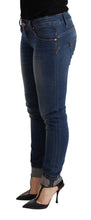 Blue Washed Low Waist Skinny Denim Jeans Pant Acht
