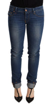 Blue Washed Low Waist Skinny Denim Jeans Pant Acht