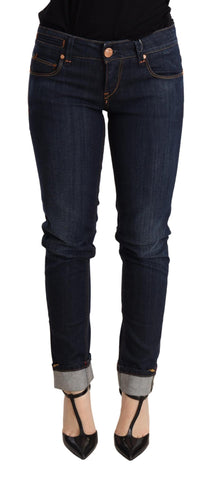 Blue Washed Low Waist Skinny Denim Trouser Acht