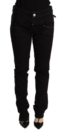Black Low Waist Skinny Denim Jeans Trouser Acht