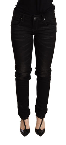 Black Low Waist Skinny Denim Trouser Acht