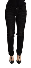 Black Low Waist Skinny Denim Trouser Acht