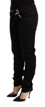 Black Low Waist Skinny Denim Cotton Trouser Acht