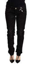 Black Low Waist Skinny Denim Cotton Trouser Acht