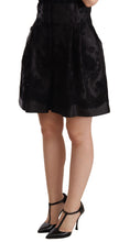 Black Floral Brocade High Waist Mini Shorts Dolce & Gabbana