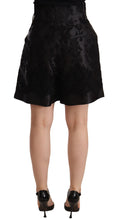 Black Floral Brocade High Waist Mini Shorts Dolce & Gabbana