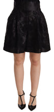 Black Floral Brocade High Waist Mini Shorts Dolce & Gabbana