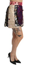 Multicolor Floral Jacquard Crystal Skirt Dolce & Gabbana