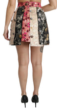 Multicolor Floral Jacquard Crystal Skirt Dolce & Gabbana
