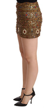 Gold Crystal Jacquard High Waist Skirt Dolce & Gabbana
